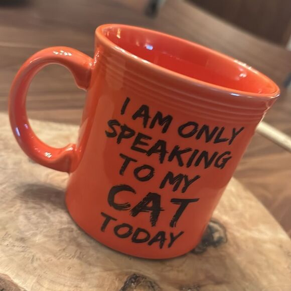 Rare Fiestaware Mug "I'm Only Speaking to My Cat Today" - Picture 2 of 7